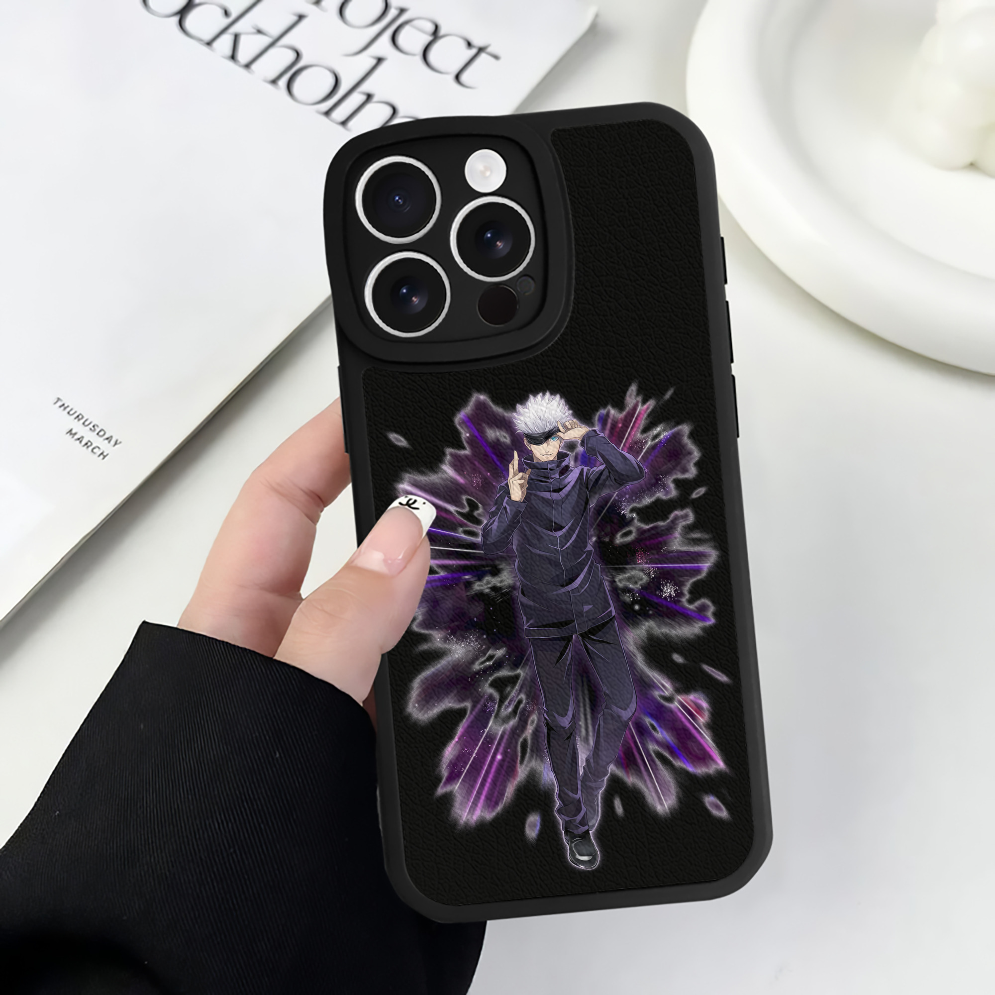 （画像用） 呪術廻戦 Jujutsu Kaisen 【iPhone 16シリーズ対応】シリコンスマホケース（レザー調） 材質：シリコン